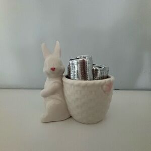 White Easter Bunny Ceramic Candy dish bowl Holder New party decoration